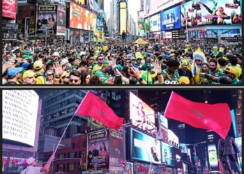 Mondial 2026 – MAROC-BRESIL : Les supporters donnent le ton dans le Times Square à New-York